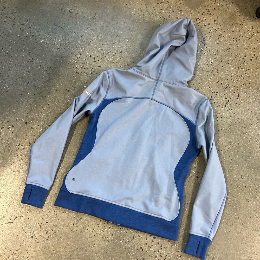 Lululemon On The Daily Hooded PU Coated Heathered Denim Harbor Blue Size 10 - Picture 8 of 16